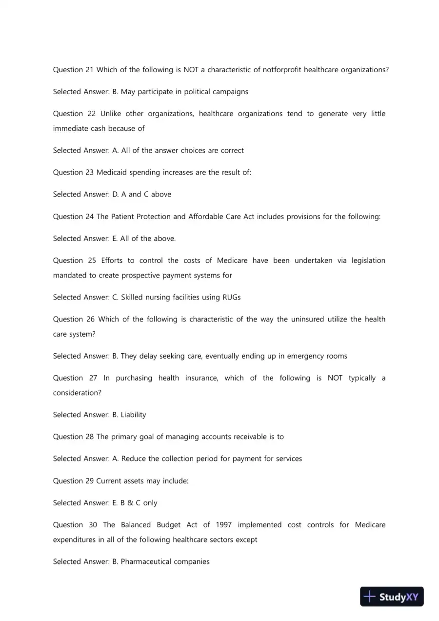 Liberty University BUSI 311 Quiz 4 Complete Solutions Correct Answers Key, page 6