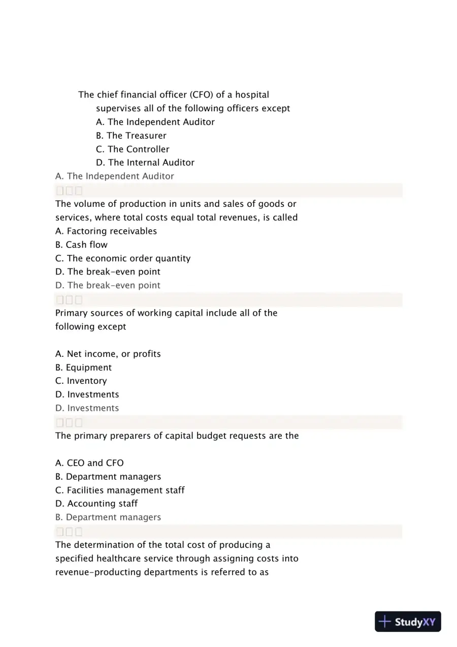 Liberty University BUSI 311 Quiz 4 Complete Solutions Correct Answers Key, page 7