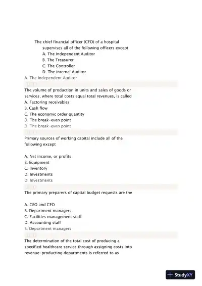 Liberty University BUSI 311 Quiz 4 Complete Solutions Correct Answers Key - Page 7 preview image