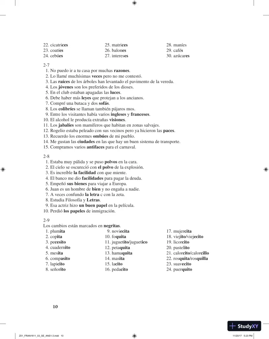 Manual de gram�tica y ortograf�a para hispanos, 3rd Edition Solution Manual, page 12