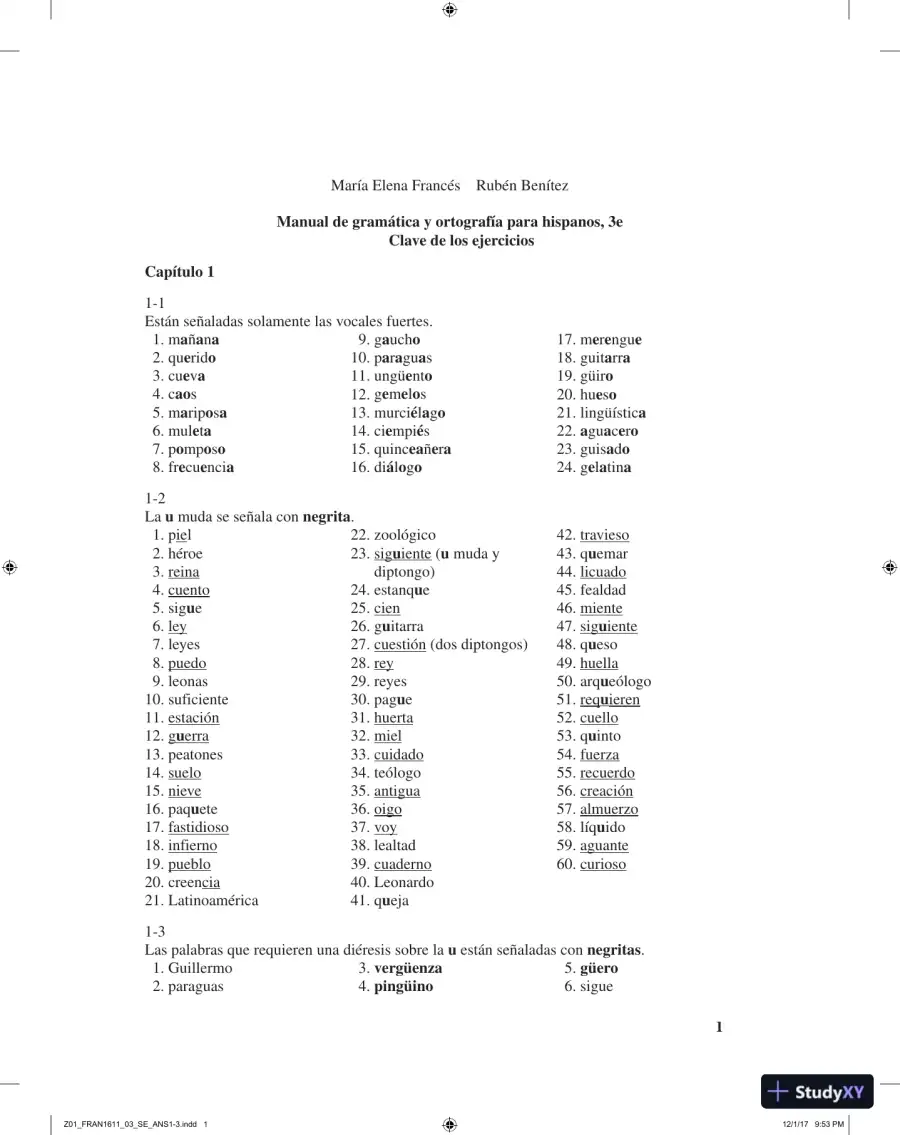 Manual de gram�tica y ortograf�a para hispanos, 3rd Edition Solution Manual, page 3