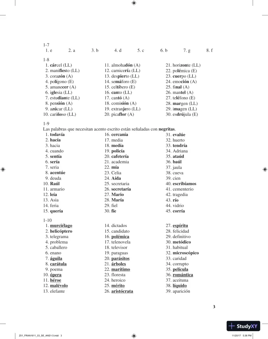 Manual de gram�tica y ortograf�a para hispanos, 3rd Edition Solution Manual, page 5