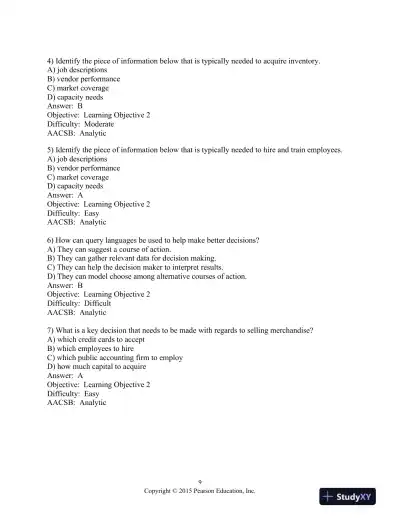 Test Bank For Accounting Information Systems, 13th Edition - Page 10 preview image