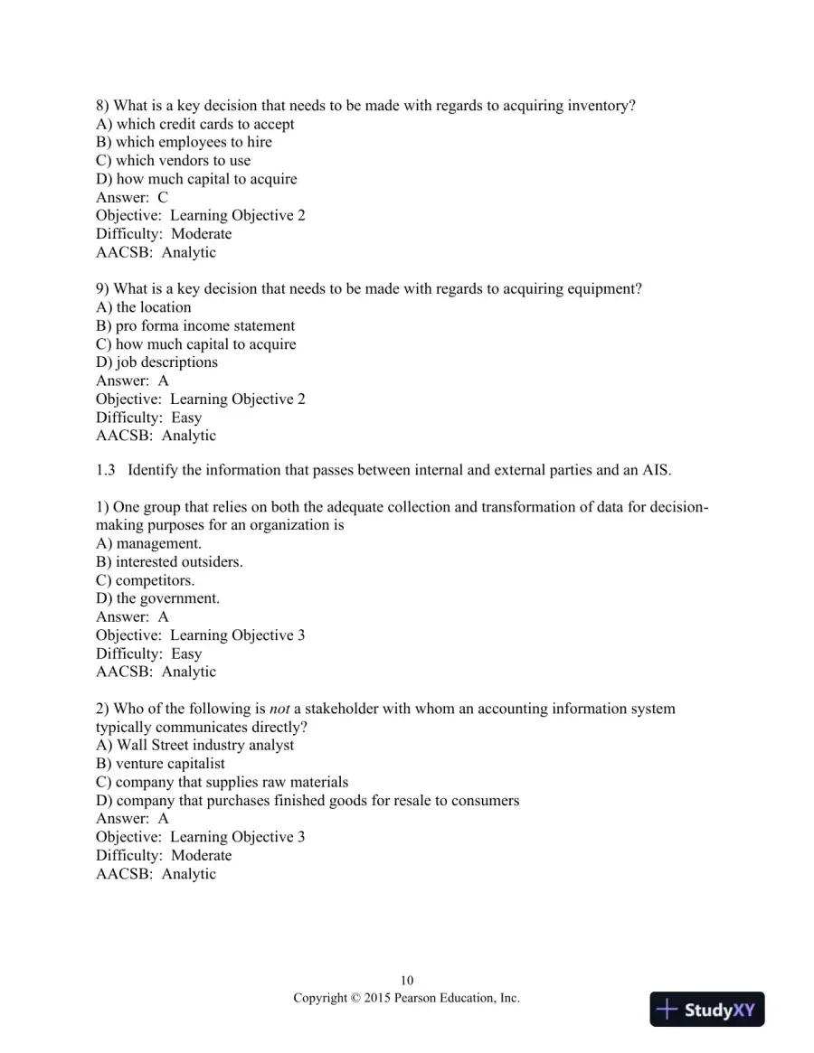 Test Bank For Accounting Information Systems, 13th Edition, page 11