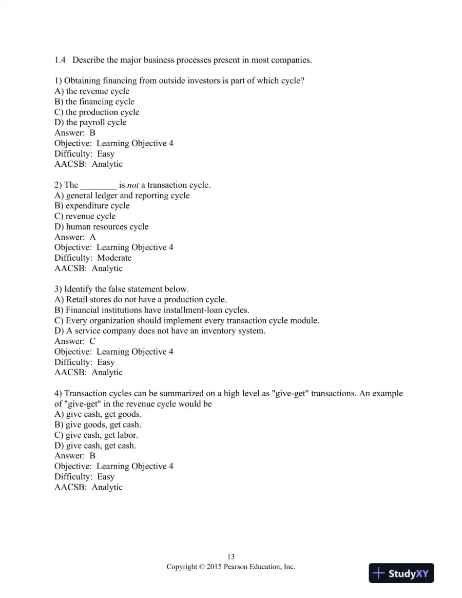 Test Bank For Accounting Information Systems, 13th Edition, page 14