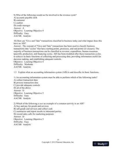 Test Bank For Accounting Information Systems, 13th Edition - Page 16 preview image