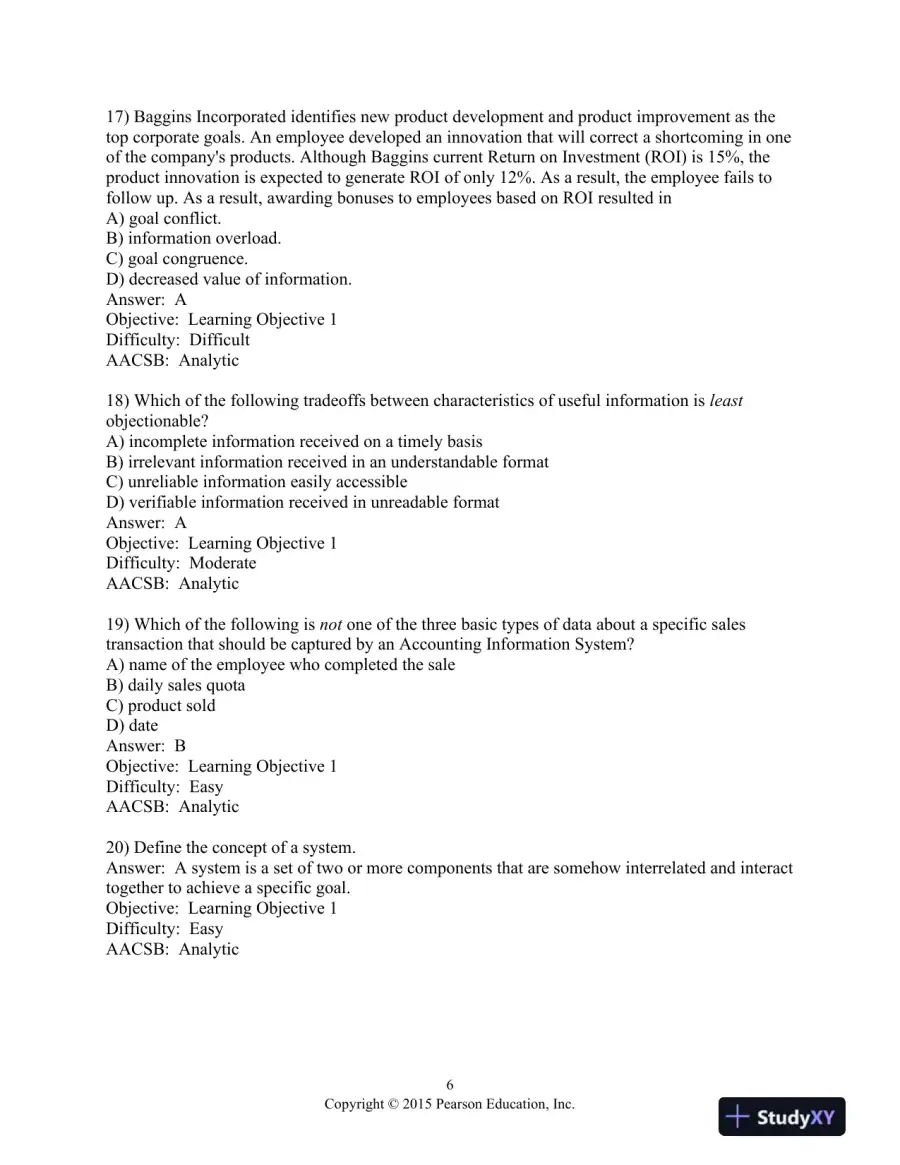Test Bank For Accounting Information Systems, 13th Edition, page 7