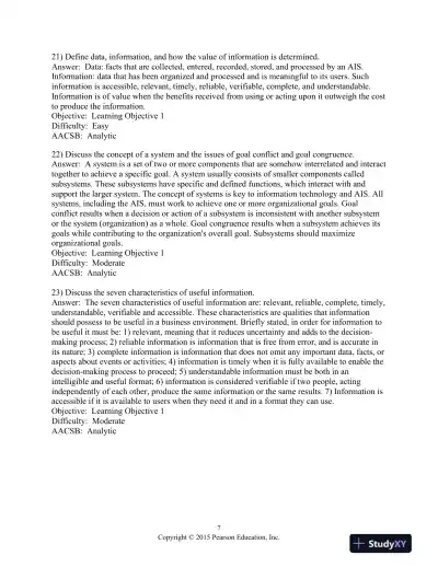 Test Bank For Accounting Information Systems, 13th Edition - Page 8 preview image