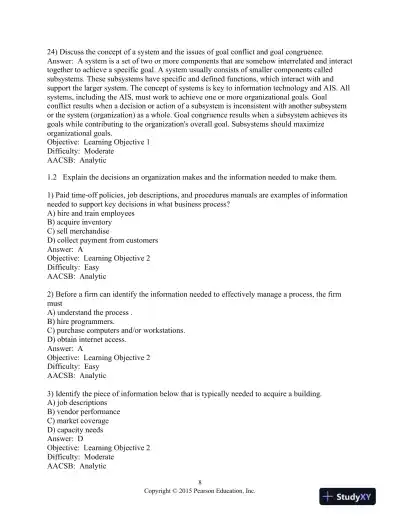 Test Bank For Accounting Information Systems, 13th Edition - Page 9 preview image