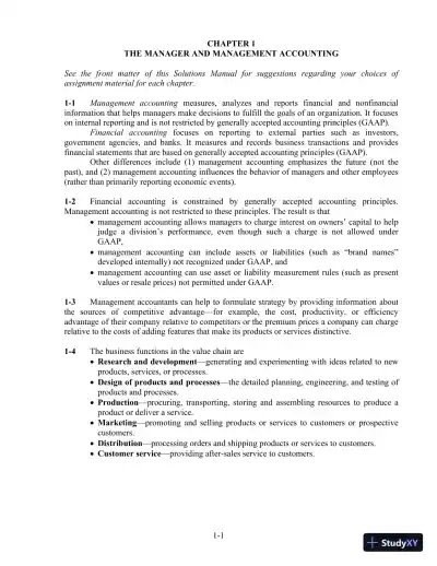 Solution Manual For Cost Accounting, 14th Edition - Page 1 preview image
