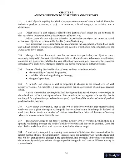 Solution Manual For Cost Accounting, 14th Edition - Page 18 preview image