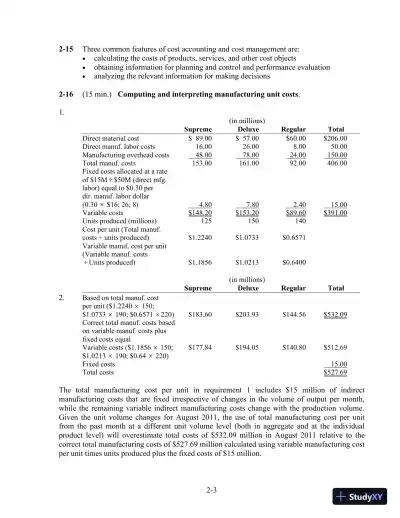 Solution Manual For Cost Accounting, 14th Edition - Page 20 preview image