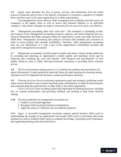 Solution Manual For Cost Accounting, 14th Edition - Page 3 preview image