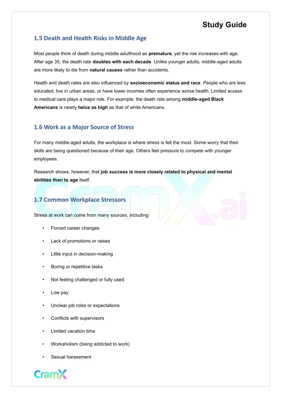 Developmental Psychology - Physical, Cognitive Development 45–65, page 3