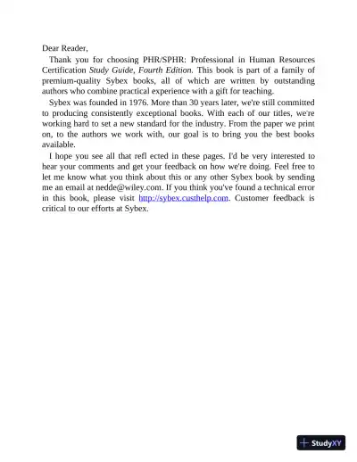 PHR and SPHR Professional in Human Resources Certification Complete Study Guide (2019) - Page 13 preview image