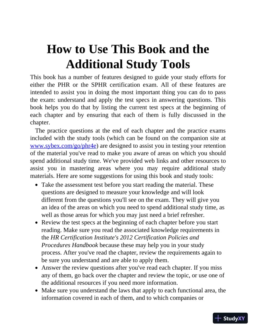 PHR and SPHR Professional in Human Resources Certification Complete Study Guide (2019), page 27