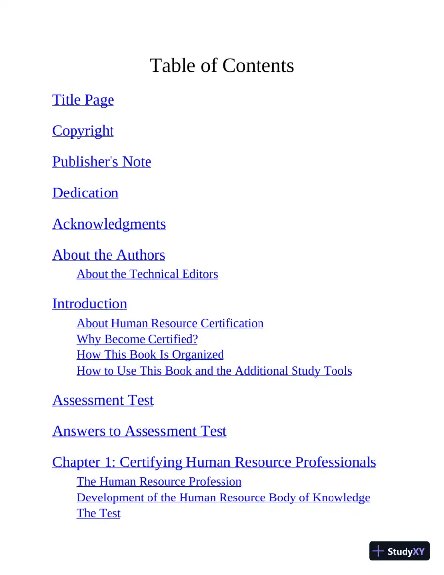 PHR and SPHR Professional in Human Resources Certification Complete Study Guide (2019), page 3