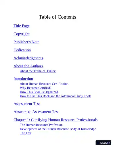 PHR and SPHR Professional in Human Resources Certification Complete Study Guide (2019) - Page 3 preview image