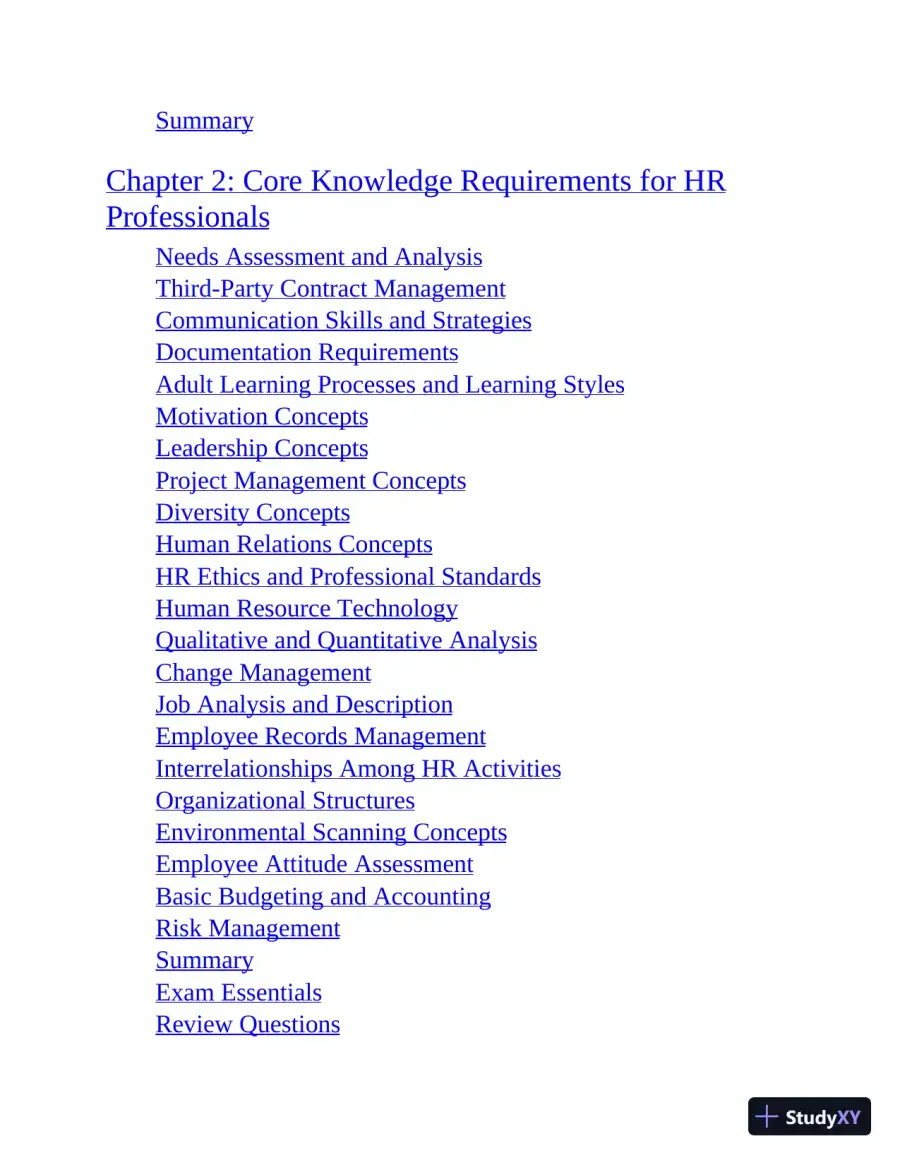 PHR and SPHR Professional in Human Resources Certification Complete Study Guide (2019), page 4