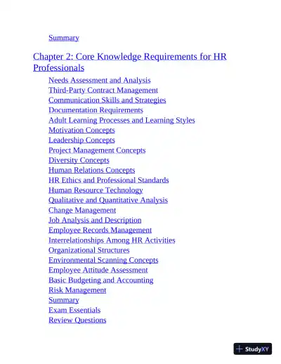 PHR and SPHR Professional in Human Resources Certification Complete Study Guide (2019) - Page 4 preview image