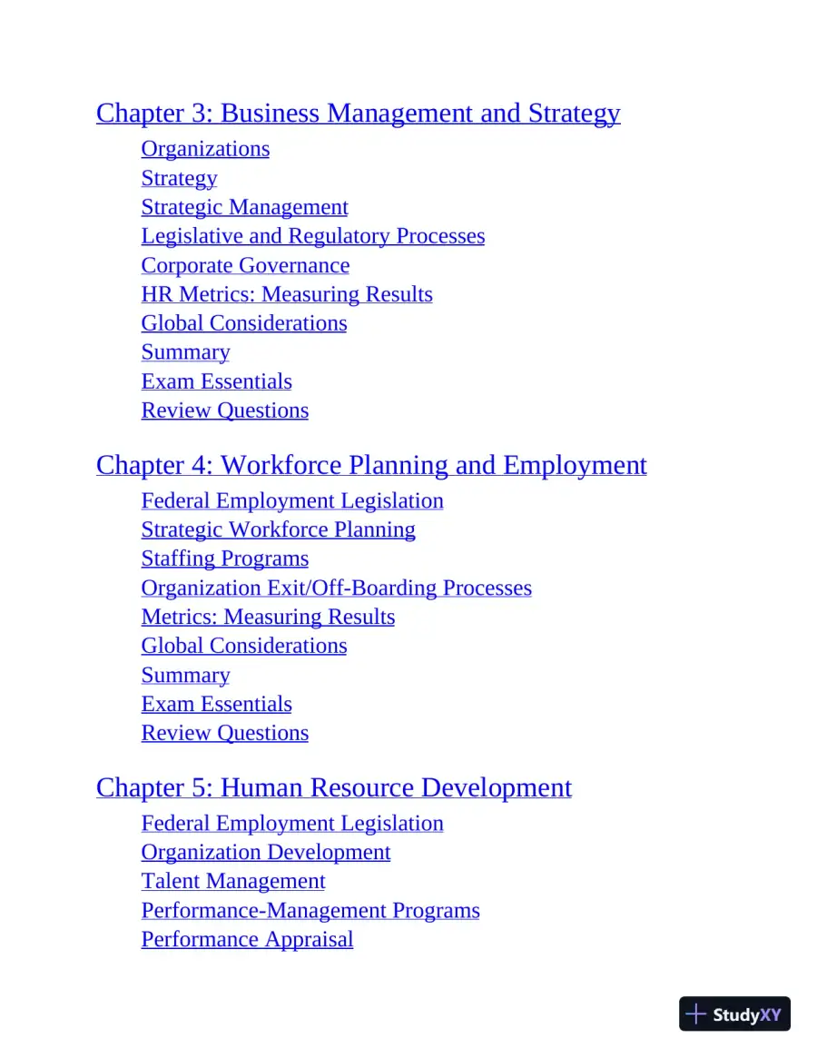 PHR and SPHR Professional in Human Resources Certification Complete Study Guide (2019), page 5
