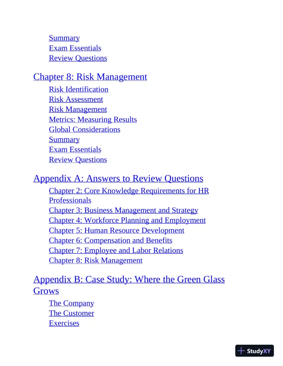 PHR and SPHR Professional in Human Resources Certification Complete Study Guide (2019), page 7