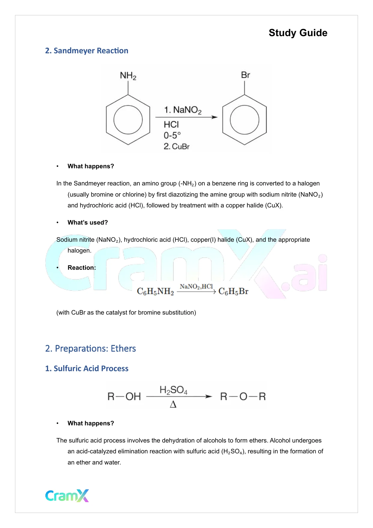 Organic Chemistry II - Summary of Preparations - Page 2 preview image