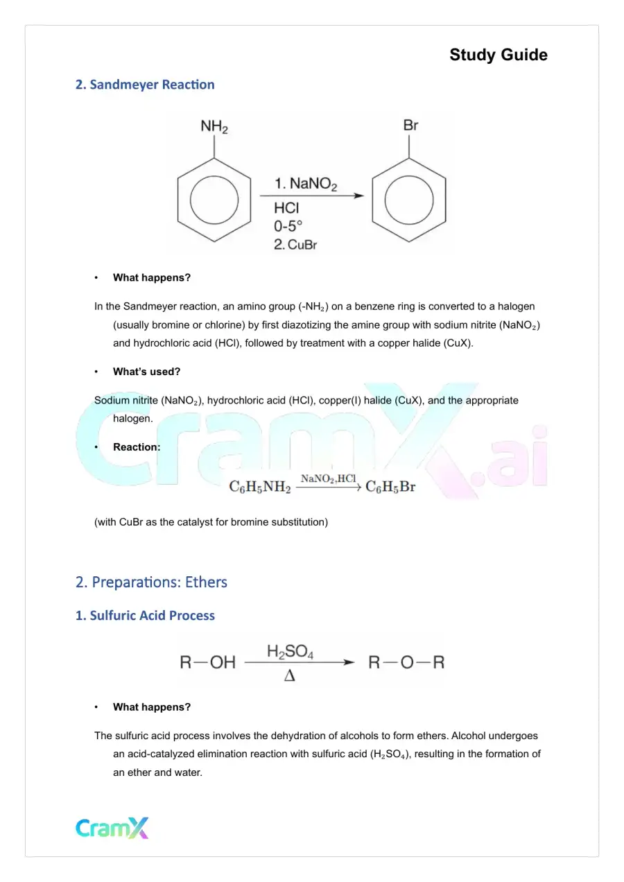 Organic Chemistry II - Summary of Preparations, page 2