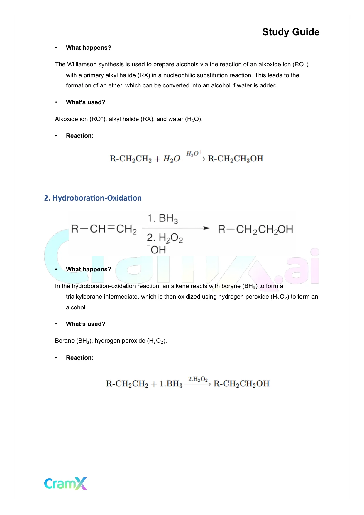 Organic Chemistry II - Summary of Preparations - Page 4 preview image