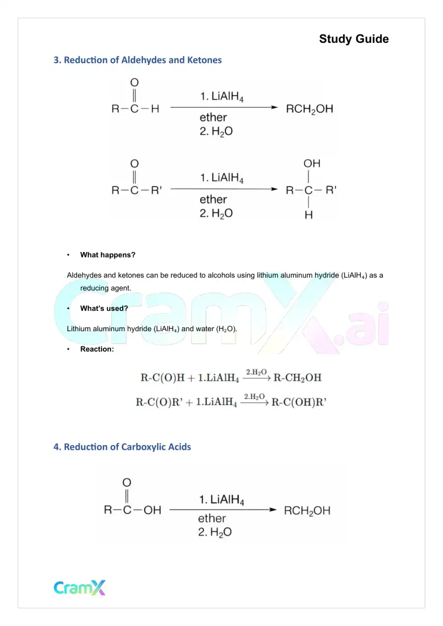 Organic Chemistry II - Summary of Preparations, page 5