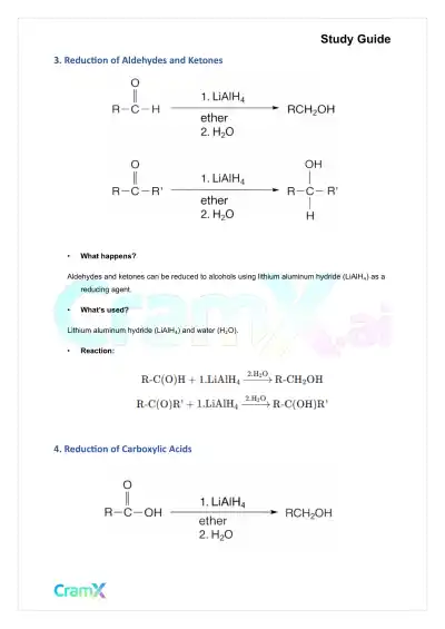 Organic Chemistry II - Summary of Preparations - Page 5 preview image