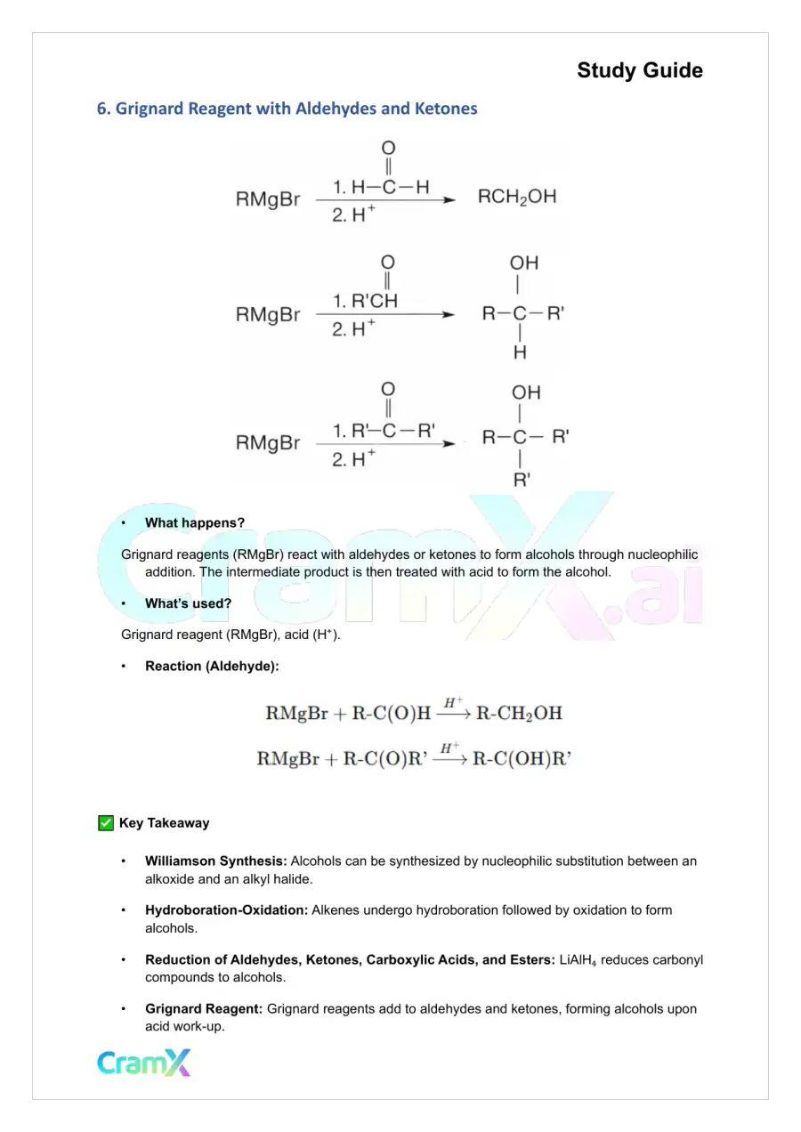 Organic Chemistry II - Summary of Preparations, page 7