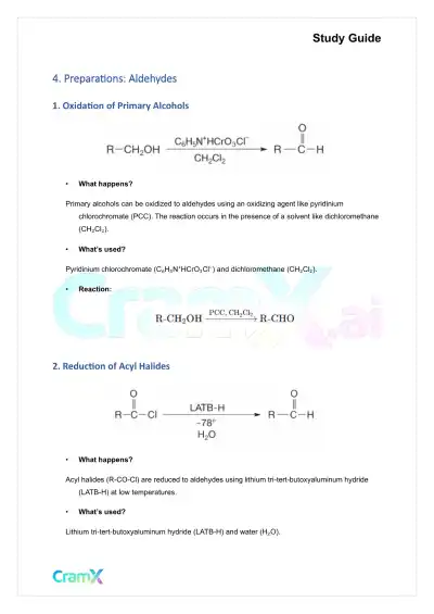 Organic Chemistry II - Summary of Preparations - Page 8 preview image