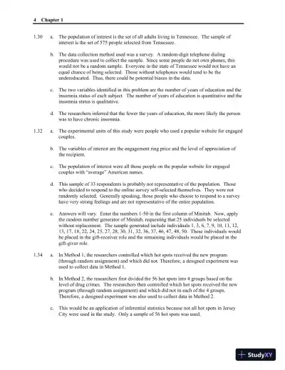 Solution Manual for Statistics, Updated Edition, 13th Edition - Page 5 preview image