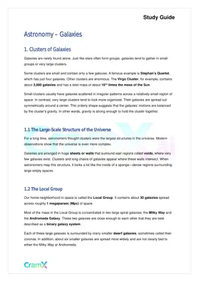 Astronomy - Galaxies - Page 1 preview image