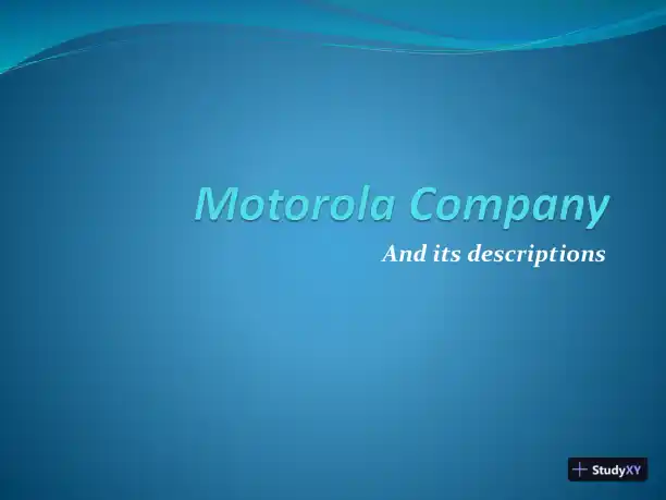 Motorola Company And Its Descriptions - Page 1 preview image
