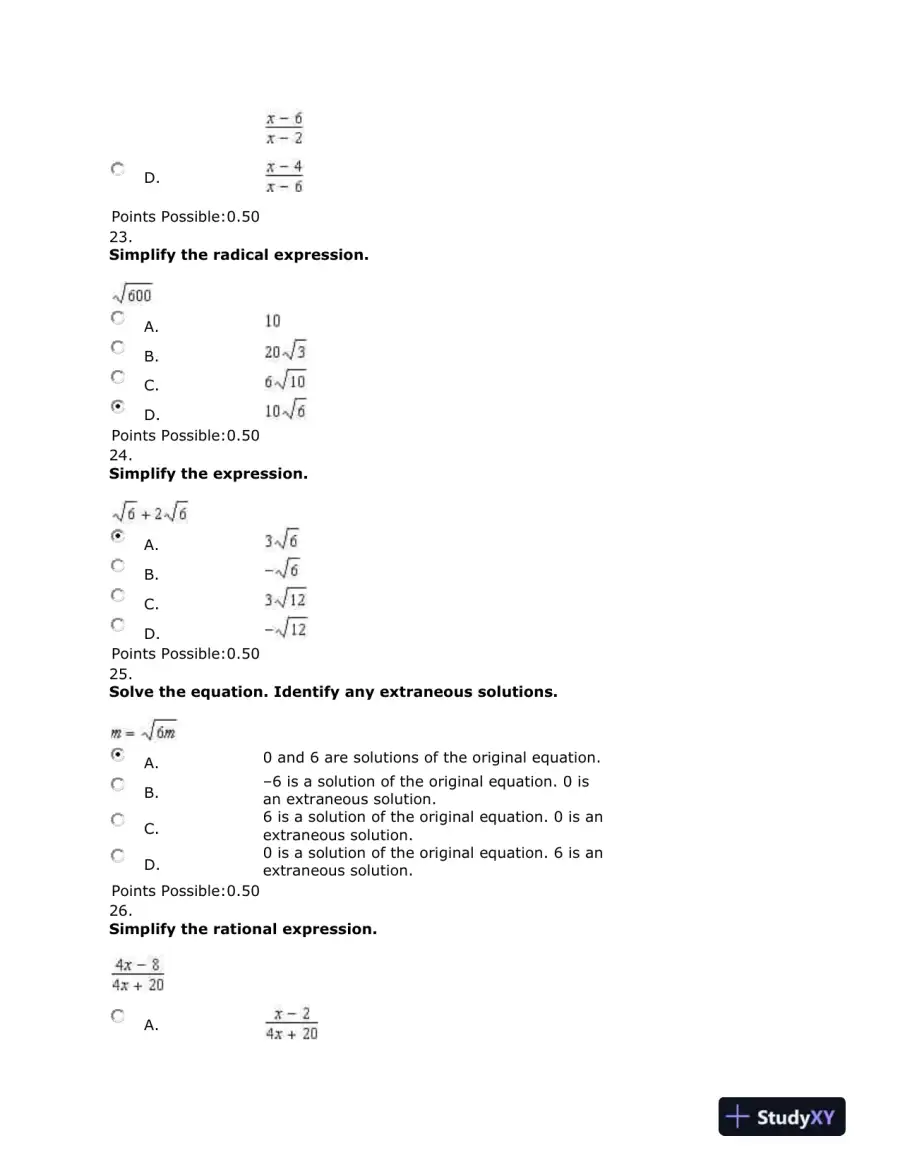 Equations, Rational Expressions, and Operations with Fractions, page 10