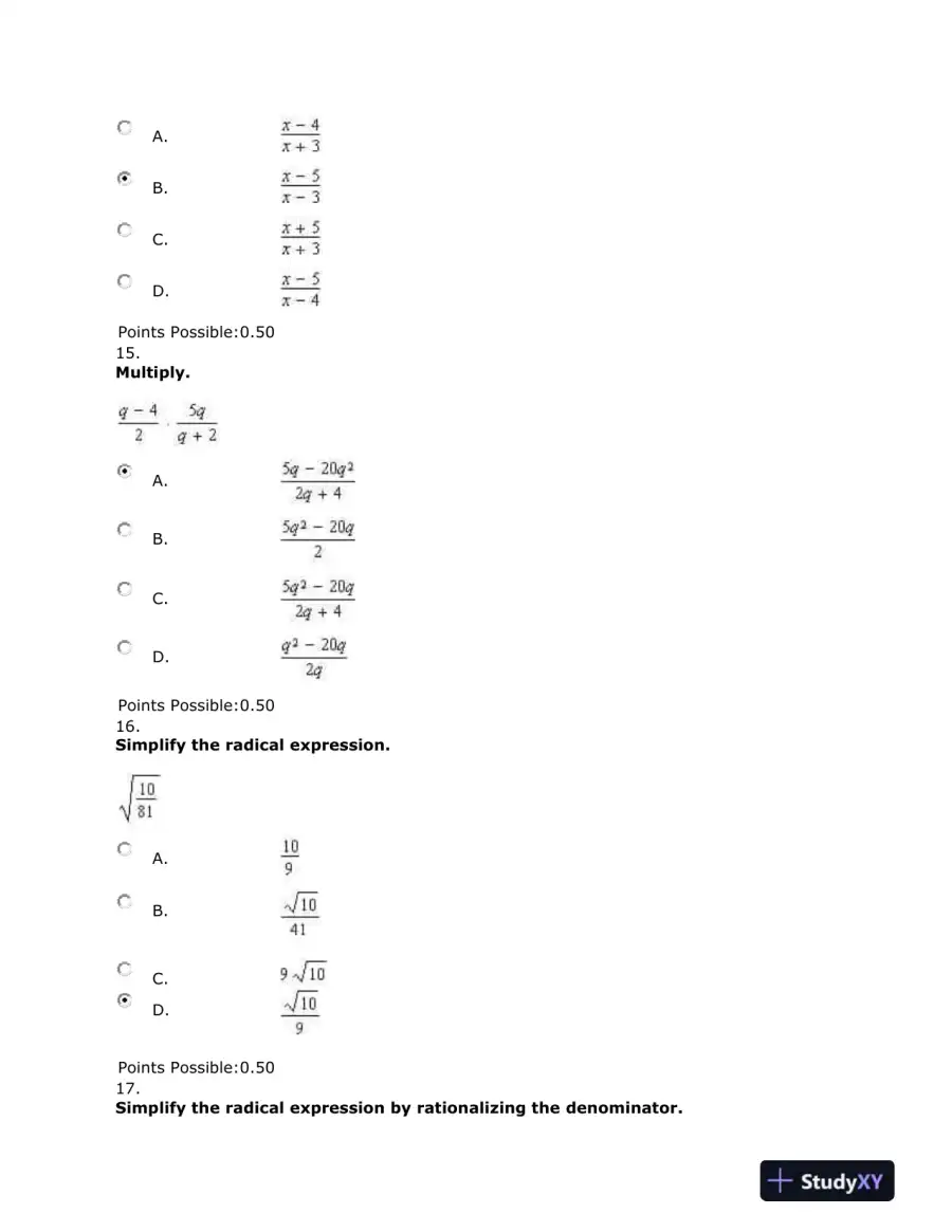 Equations, Rational Expressions, and Operations with Fractions, page 7