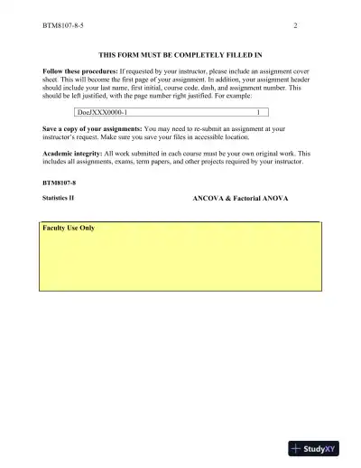 BTM8107-8-5 ANCOVA and Factorial ANOVA Northcentral University - Page 3 preview image