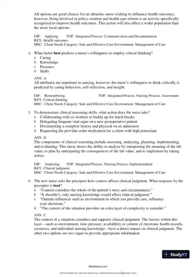 Test Bank for Medical-Surgical Nursing: Concepts for Interprofessional Collaborative Care, 10th Edition (Chapters 1-69) - Page 10 preview image