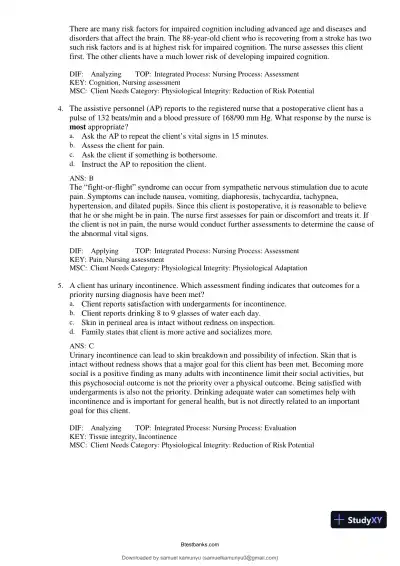 Test Bank for Medical-Surgical Nursing: Concepts for Interprofessional Collaborative Care, 10th Edition (Chapters 1-69) - Page 15 preview image