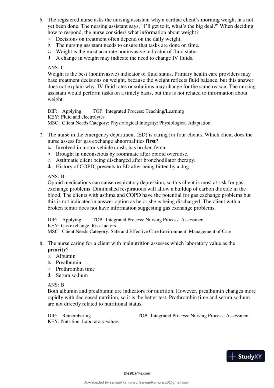 Test Bank for Medical-Surgical Nursing: Concepts for Interprofessional Collaborative Care, 10th Edition (Chapters 1-69), page 16