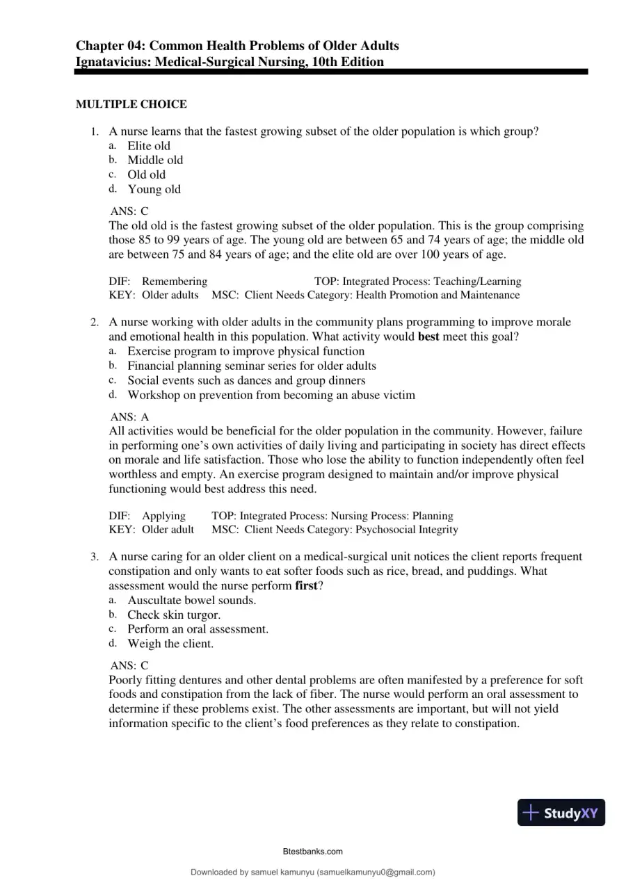 Test Bank for Medical-Surgical Nursing: Concepts for Interprofessional Collaborative Care, 10th Edition (Chapters 1-69), page 20