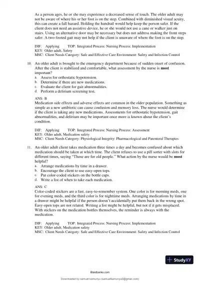 Test Bank for Medical-Surgical Nursing: Concepts for Interprofessional Collaborative Care, 10th Edition (Chapters 1-69) - Page 23 preview image