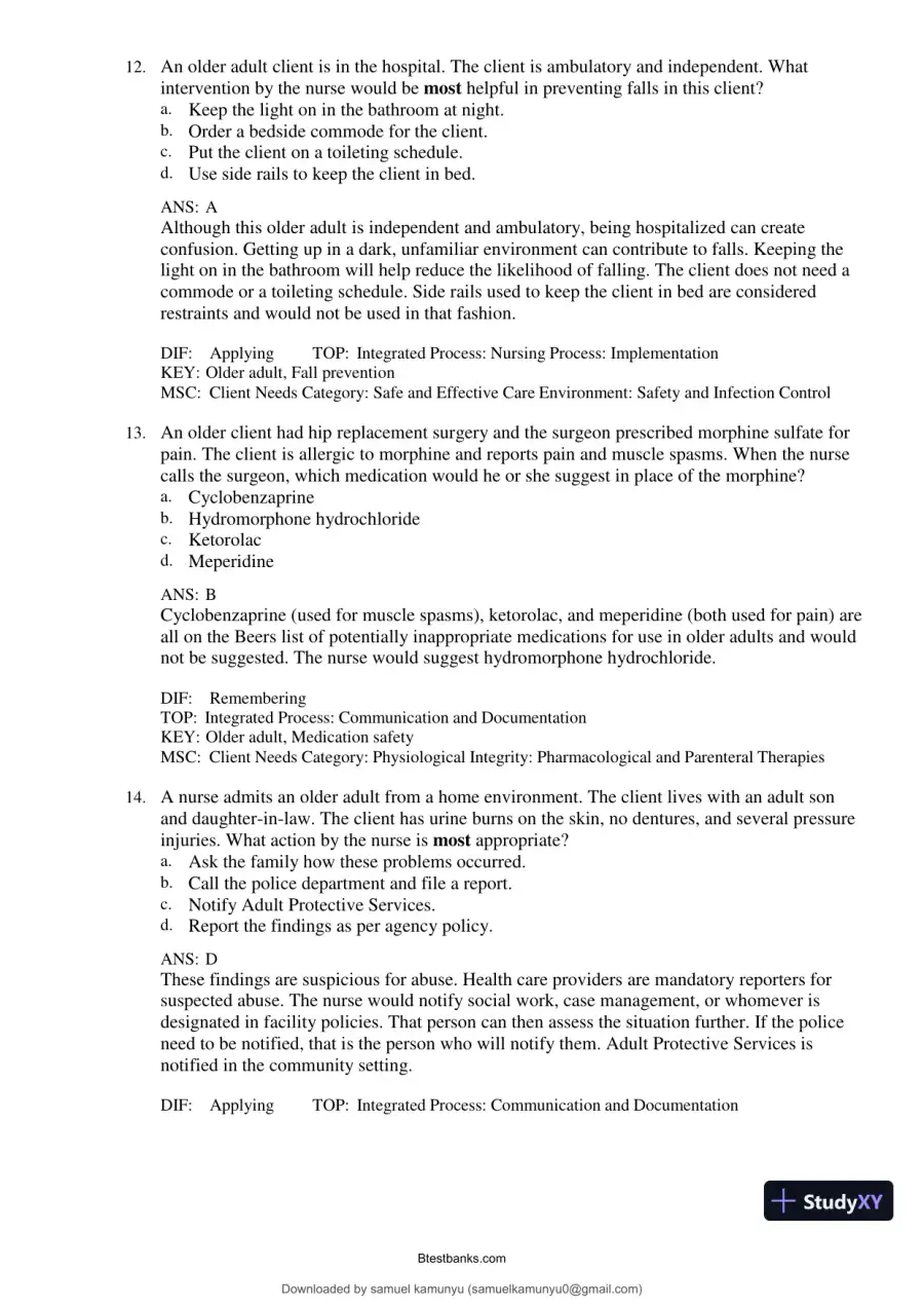 Test Bank for Medical-Surgical Nursing: Concepts for Interprofessional Collaborative Care, 10th Edition (Chapters 1-69), page 24