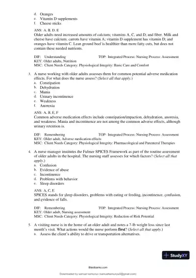 Test Bank for Medical-Surgical Nursing: Concepts for Interprofessional Collaborative Care, 10th Edition (Chapters 1-69) - Page 26 preview image