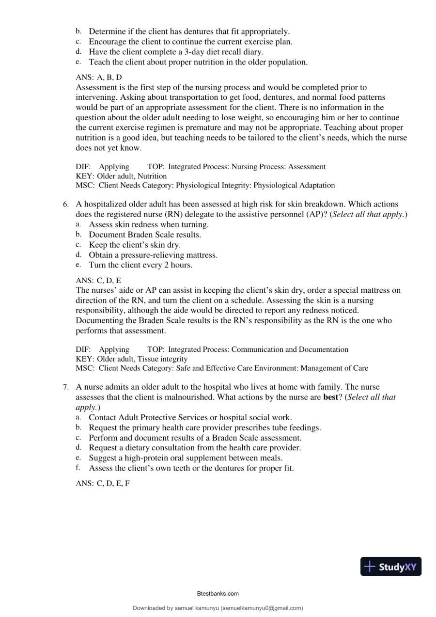Test Bank for Medical-Surgical Nursing: Concepts for Interprofessional Collaborative Care, 10th Edition (Chapters 1-69), page 27