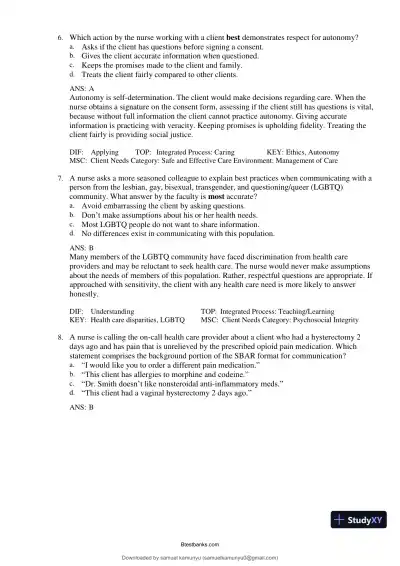 Test Bank for Medical-Surgical Nursing: Concepts for Interprofessional Collaborative Care, 10th Edition (Chapters 1-69) - Page 4 preview image