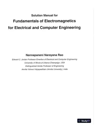 Solution Manual for Fundamentals of Electromagnetics for Electrical and Computer Engineering, 1st Edition - Page 1 preview image