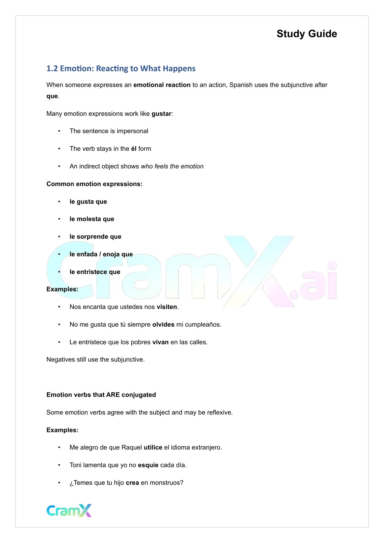 Spanish II - Subjunctive Mood II - Page 3 preview image
